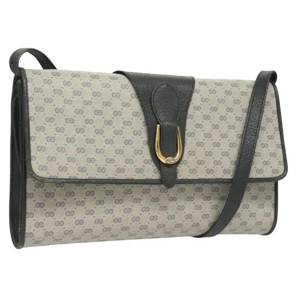 GUCCI Micro GG Supreme Shoulder Bag Pvc Navy Gold 89 02 050 - Picture 1 of 16